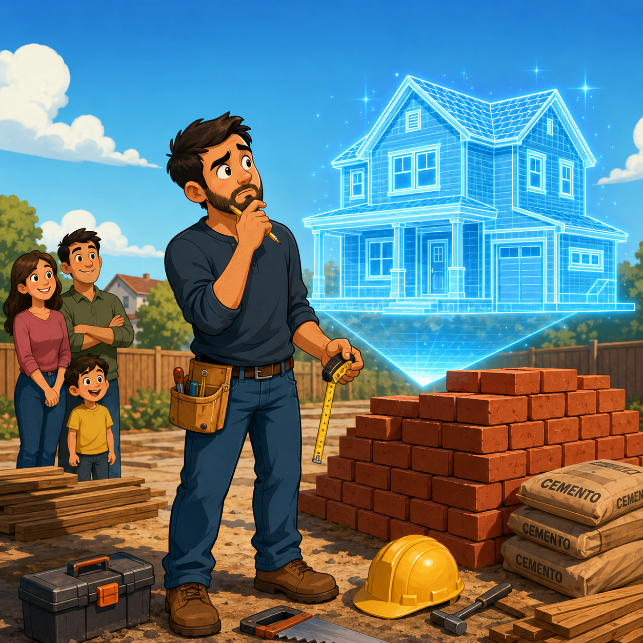 Constructor de patrimonio evaluando su próxima casa